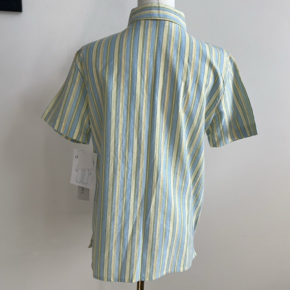 Vintage Women’s Coastal Grandma Preppy Short Sleeve Striped Button Up Shirt S - Picture 4 of 7